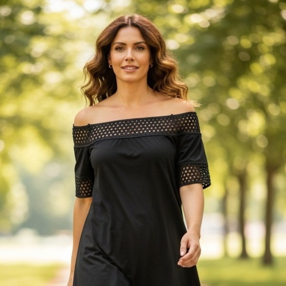 Montagne Umbra Black Off The Shoulder Top Womens Sz M #58W